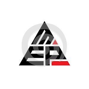 MEP triangle letter logo design with triangle shape. MEP triangle logo design monogram. MEP triangle vector logo template with red photo