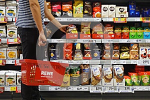 Interior of a REWE supermarket