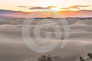 Mequite Flats Sand Dunes Sunrise