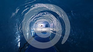 Mer De Glace Tunnel and Illuminated Image