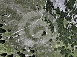 Mercantour national park in french Alps from bird\'s eye view