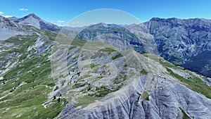 Mercantour national park in french Alps from bird\'s eye view