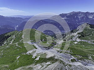 Mercantour national park panoramic drone view