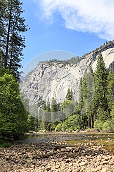 Merced river going through Yosemite National Park