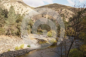 Merced river on warm autumn day