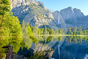 Merced River and Yosemite Falls landscape