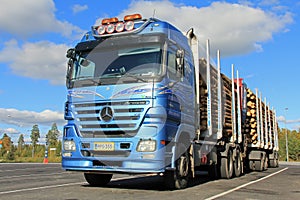 Mercedes Benz Actros Logging Truck with Wood Trailers