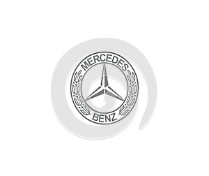 Mercedes benz logo editorial illustrative on white background