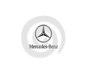 Mercedes benz logo editorial illustrative on white background