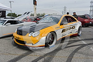 Mercedes Benz sport coupe on display