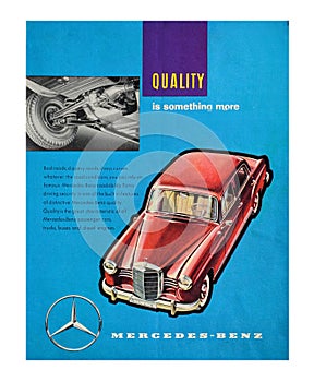 Mercedes Benz vintage car advert