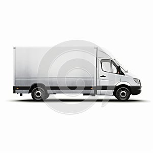 Mercedes Freight White Delivery Van In Matte Photo Style