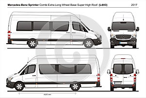 Mercedes Sprinter Extra LWB Super High Roof Combi Van L4H3 2017