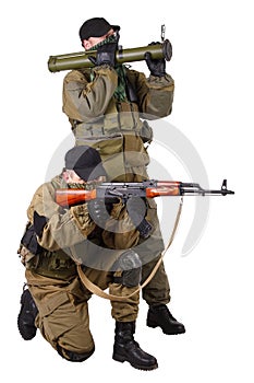 Mercenaries with AK 47 and rocket launcher