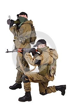 Mercenaries with AK 47 and rocket launcher