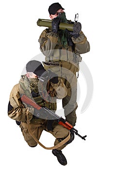 Mercenaries with AK 47 and rocket launcher