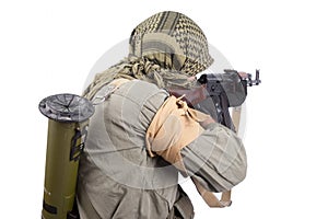 Mercenary with AK 47 gun photo