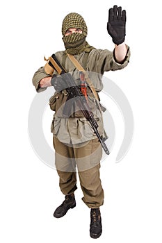Mercenary with AK 47 photo