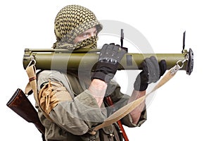 Mercenary with anti-tank rocket launcher - RPG photo
