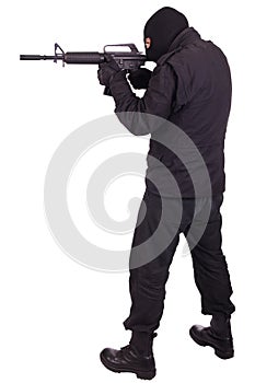 Mercenary with CAR15 rifle photo