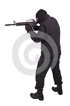 Mercenary with m16 rifle