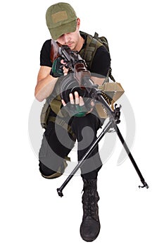 mercenary operator with RPD gun photo