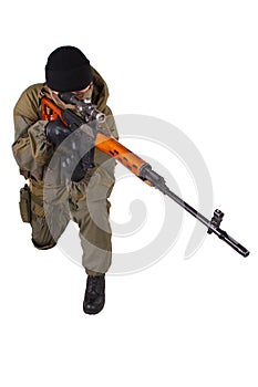 Mercenary sniper with SVD sniper rifle