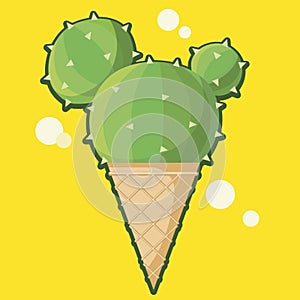 Merch design with cactus lover ice cream