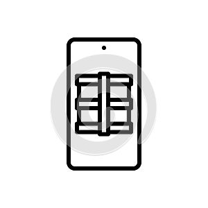 Black line icon for Merchandise, business and trade