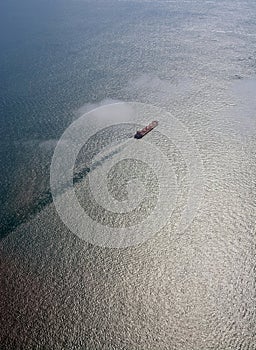 Merchant ship travelling on the South China Sea, Singapore