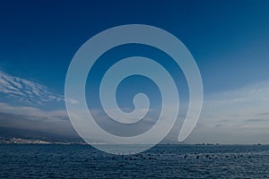 Merchant ships in the sea at anchorage