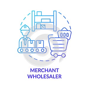Merchant wholesaler blue gradient concept icon