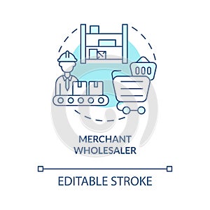 Merchant wholesaler turquoise blue concept icon