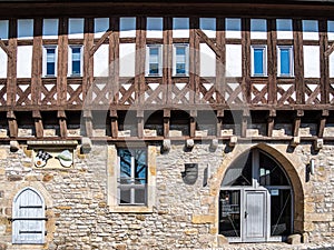 Merchants Bridge, Kraemerbruecke in Erfurt, Germany. It is built over entirely with houses