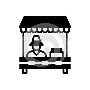 Black solid icon for Merchants, trader and commercial