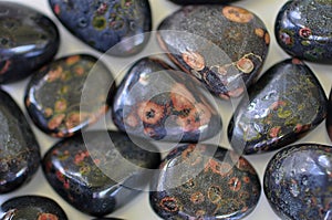 Merchants Stone, Cinnabar, Cinnabrite, Cinnabar Peridotite tumble Stones