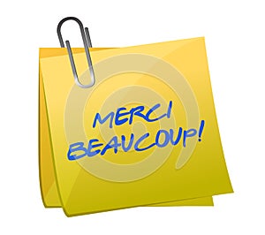 Merci Beaucoup! Sticky note