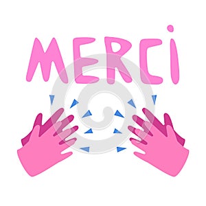 Merci with clapping hands photo