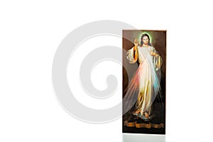 Merciful Jesus image with blank ribbon