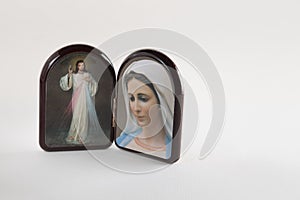 Merciful Jesus and Our Lady of Medjugorje icons photo