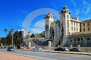 Mercosur Parliament building along the bank of Rio de la Plata i