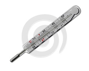 MERCURIAL THERMOMETER (36,6) ISOLATED photo