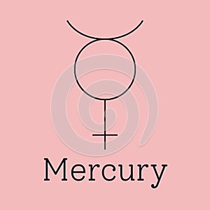 Mercury astrological and zodiac symbol