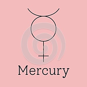 Mercury astrological and zodiac symbol photo