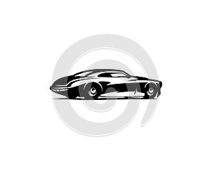 mercury caupe car logo isolated on white background side view.