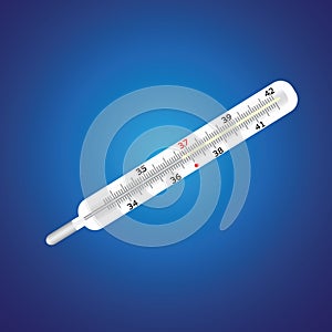 Mercury clinical thermometer in a realistic style