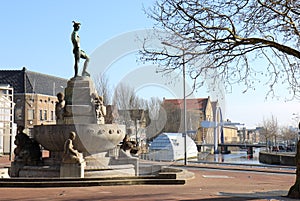 Mercury Fountain in Leeuwarden, Holland