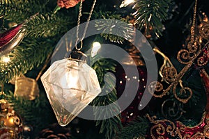 Mercury Glass ornament on Christmas tree