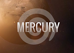 Mercury inspiring inscription on the background of
