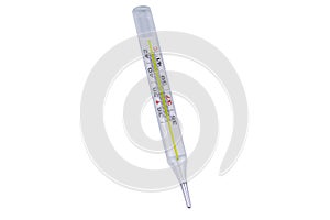 Mercury medical thermometer isolated on white background